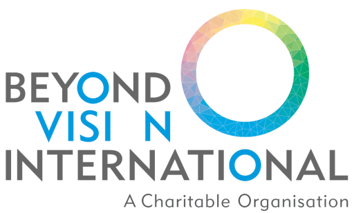 Beyond Vision International標誌，右下角以英文寫着「慈善機構」

Logo of Beyond Vision International: A Charitable Organization